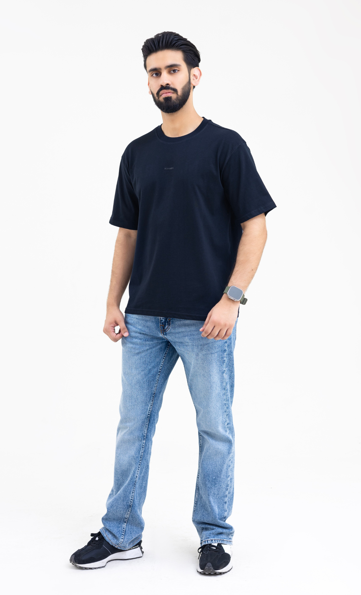 Ebony Black (Drop Shoulder) - Premium Soft T-Shirt