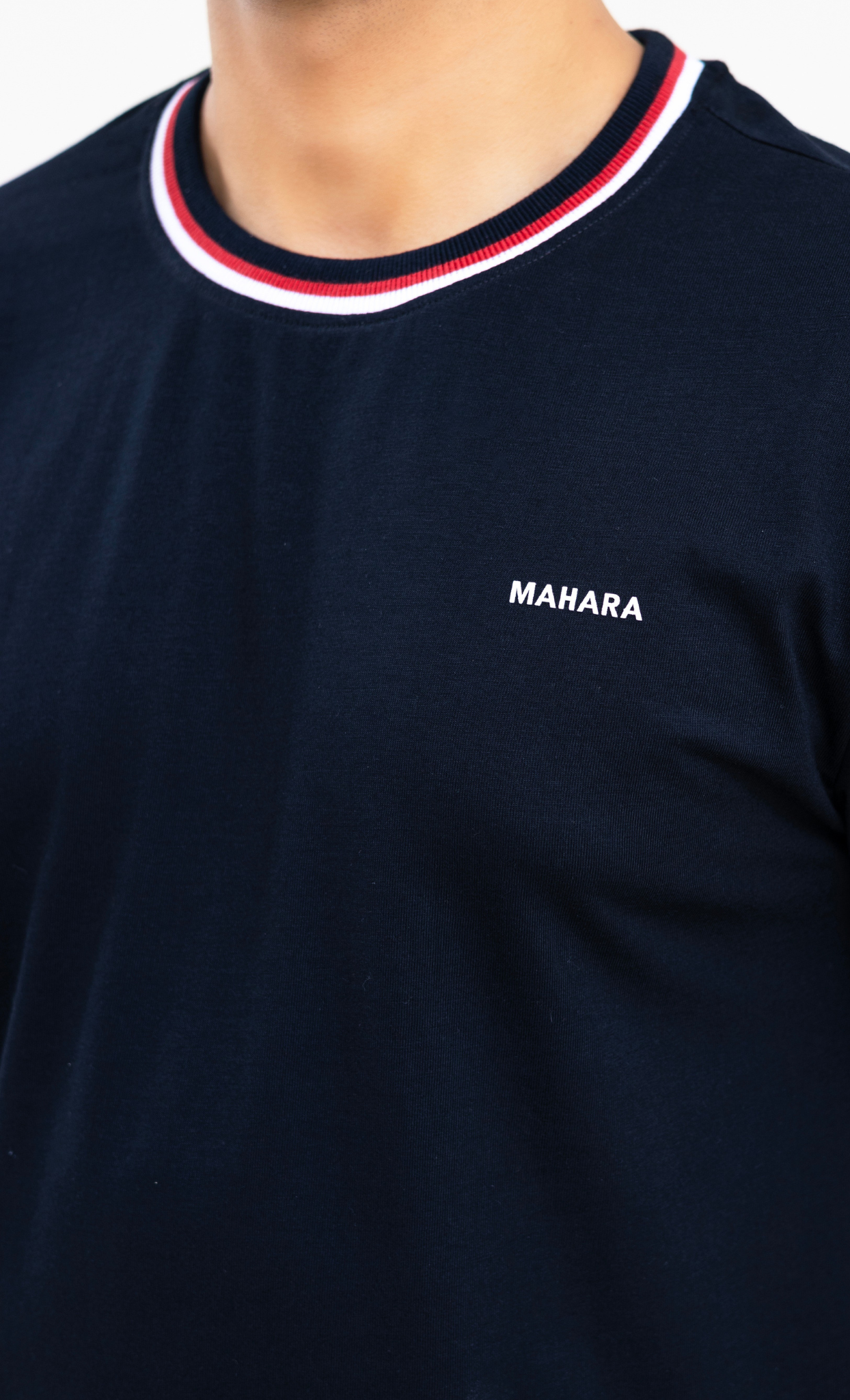 Ebony Black (Red/White Crew) - Premium Soft T-Shirt