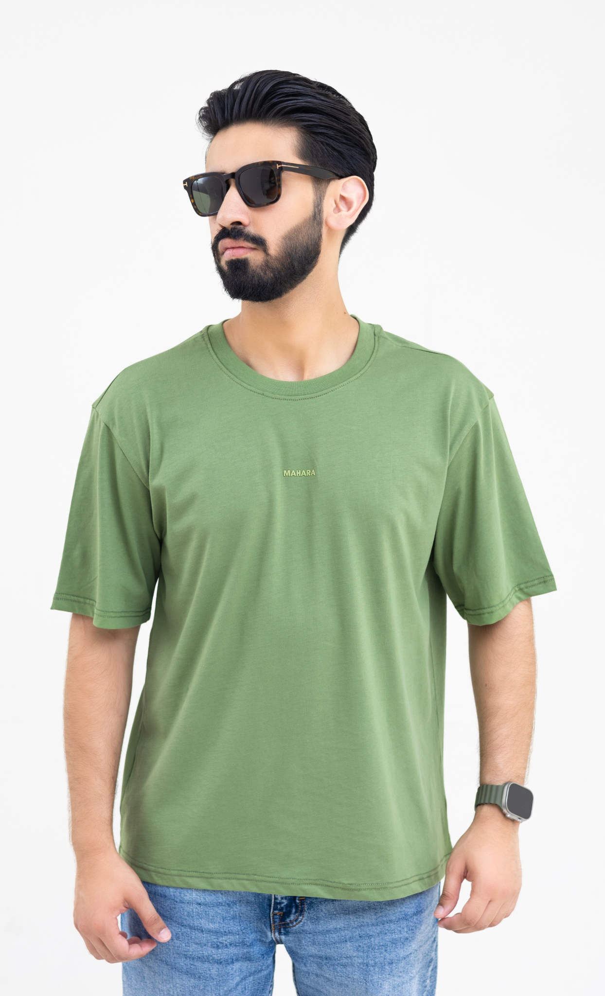 Olive Green (Drop Shoulder) - Premium Soft T-Shirt