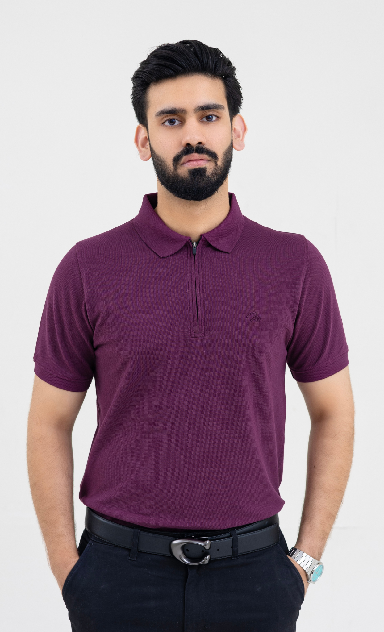 Plum Zipper - Premium Soft Polo