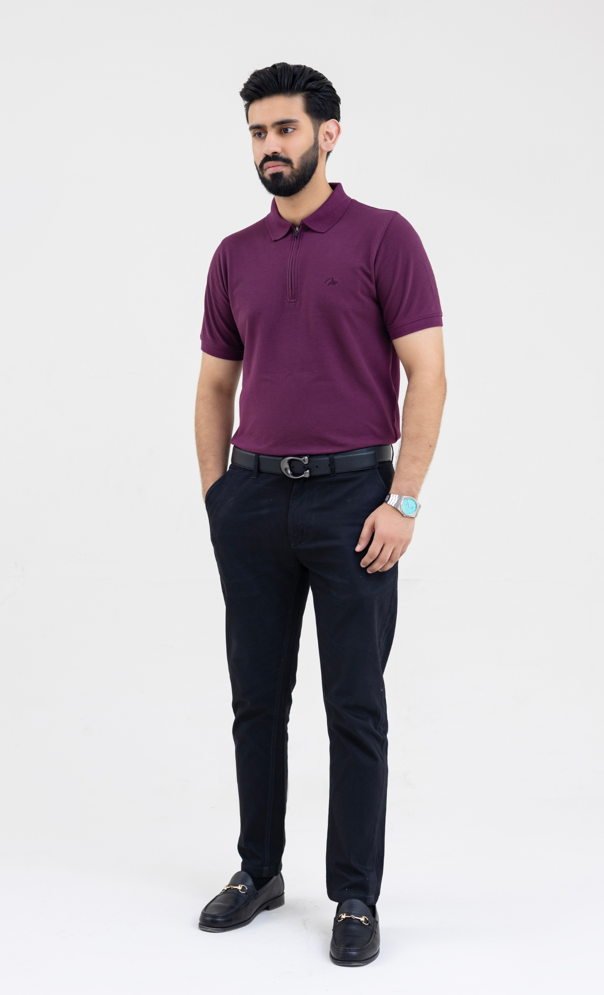 Plum Zipper - Premium Soft Polo