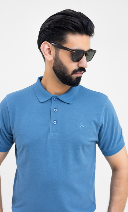 Azure Blue - Premium Soft Polo