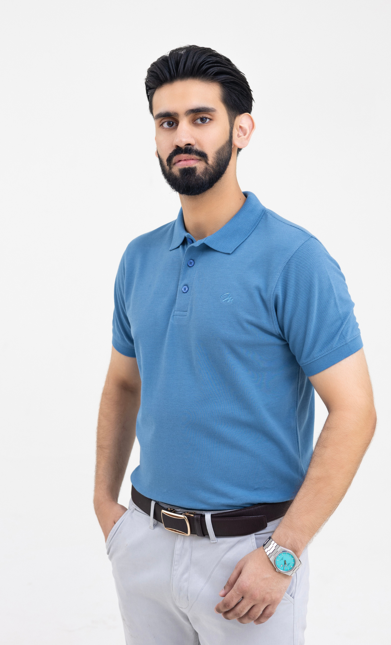 Azure Blue - Premium Soft Polo