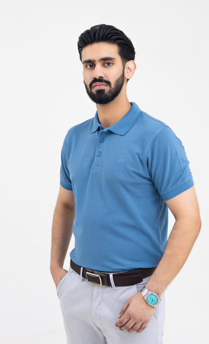 Azure Blue - Premium Soft Polo