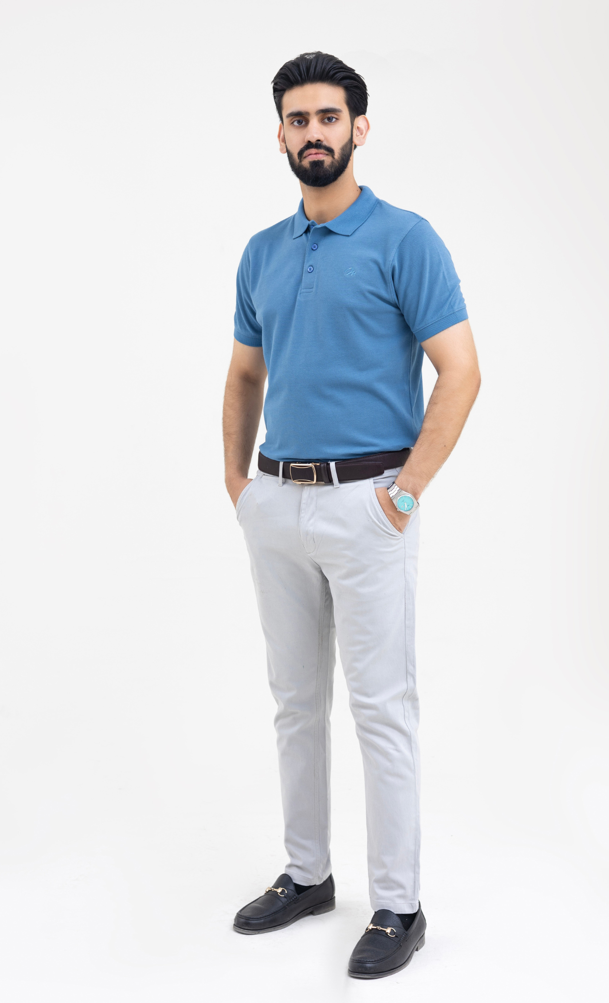 Azure Blue - Premium Soft Polo