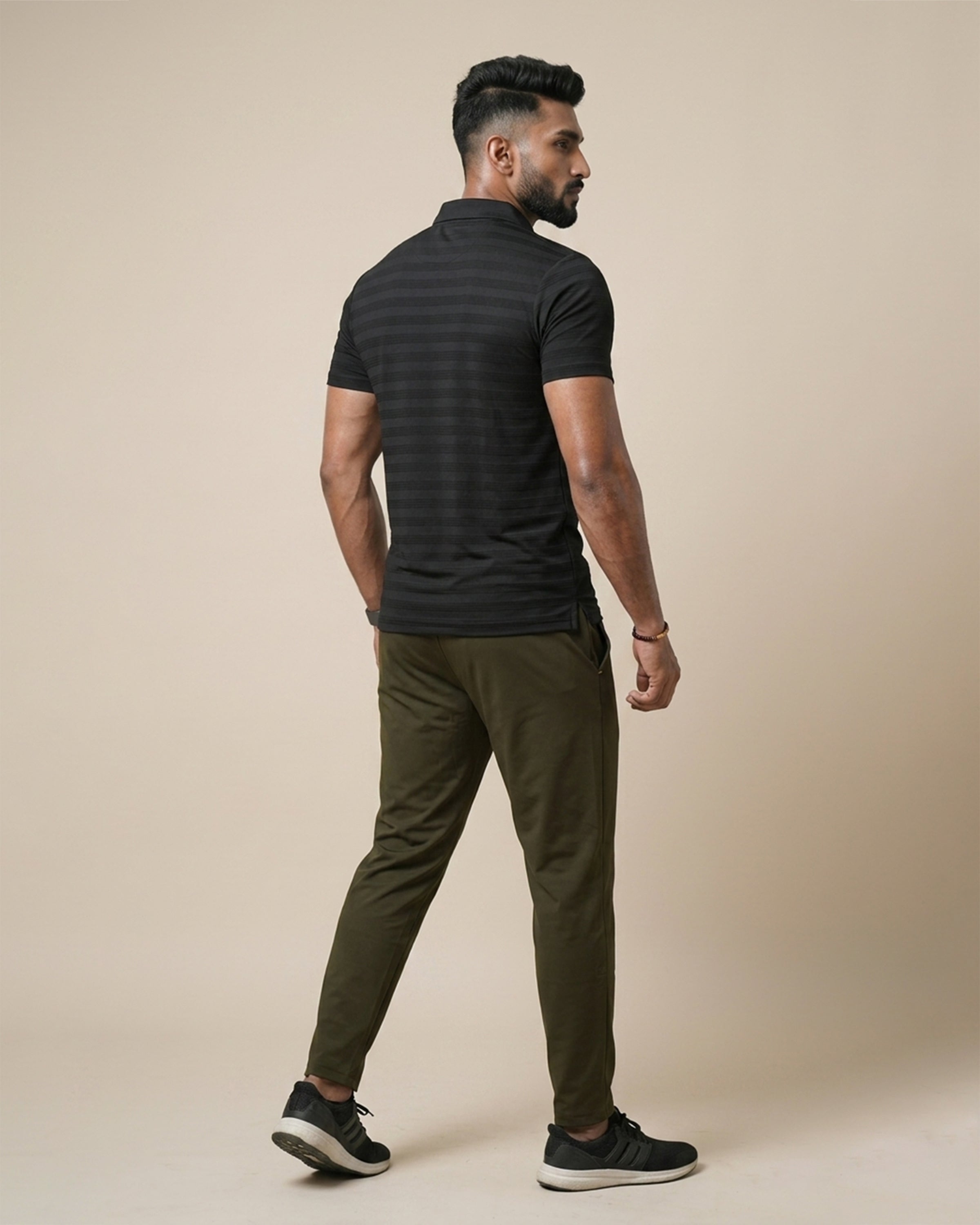 Black - Jacquard Mesh Polo