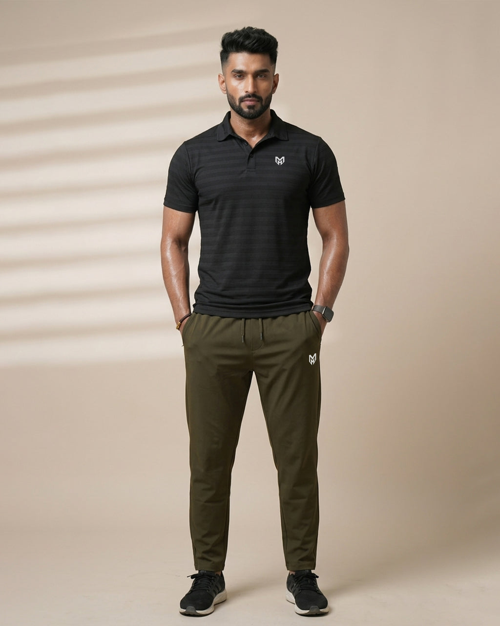 Black - Jacquard Mesh Polo