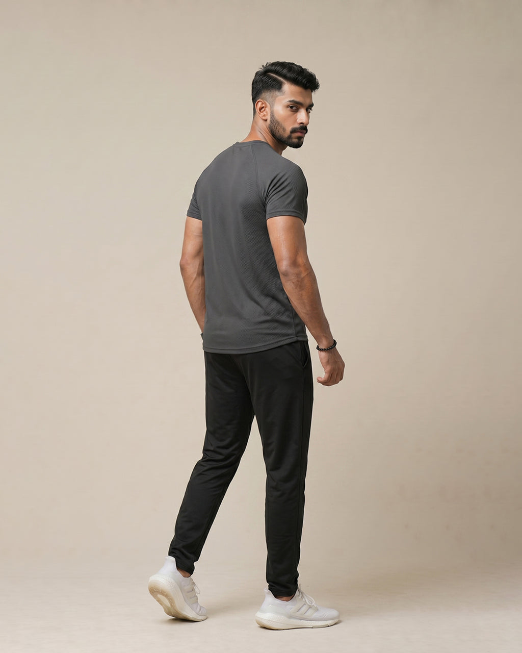 Charcoal - Super Mesh Stretchable Raglan Tee Shirts