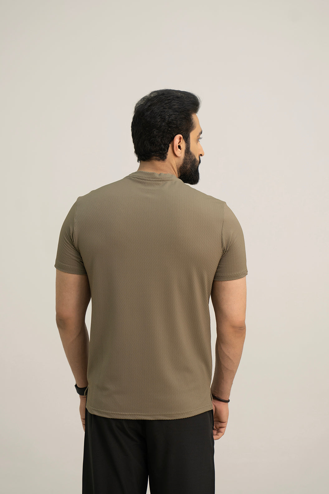 Khaki - Super Mesh Stretchable Tee Shirts