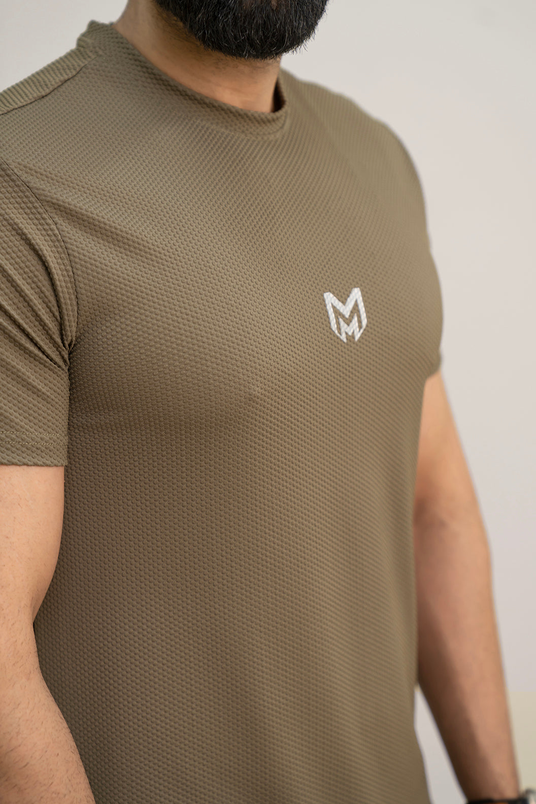 Khaki - Super Mesh Stretchable Tee Shirts