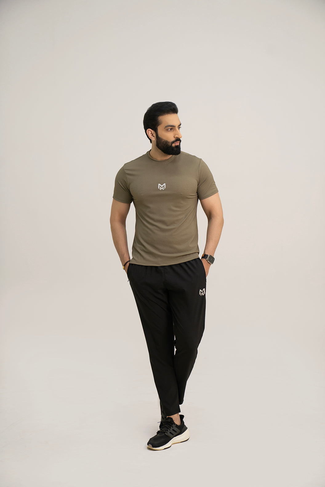 Khaki - Super Mesh Stretchable Tee Shirts