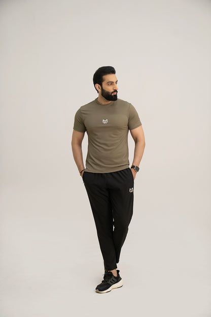 Khaki - Super Mesh Stretchable Tee Shirts