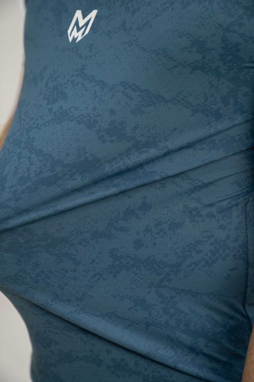 Navy Blue - Nod Mesh Printed Tee Shirts