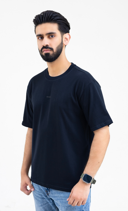 Ebony Black (Drop Shoulder) - Premium Soft T-Shirt