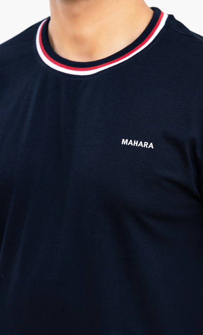 Ebony Black (Red/White Crew) - Premium Soft T-Shirt