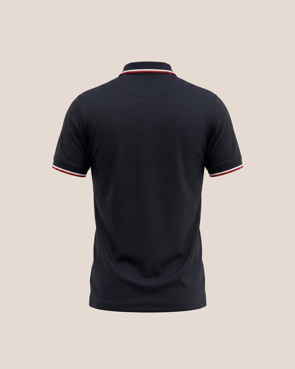 Ebony Black (Red/White Tipping) - Premium Soft Polo