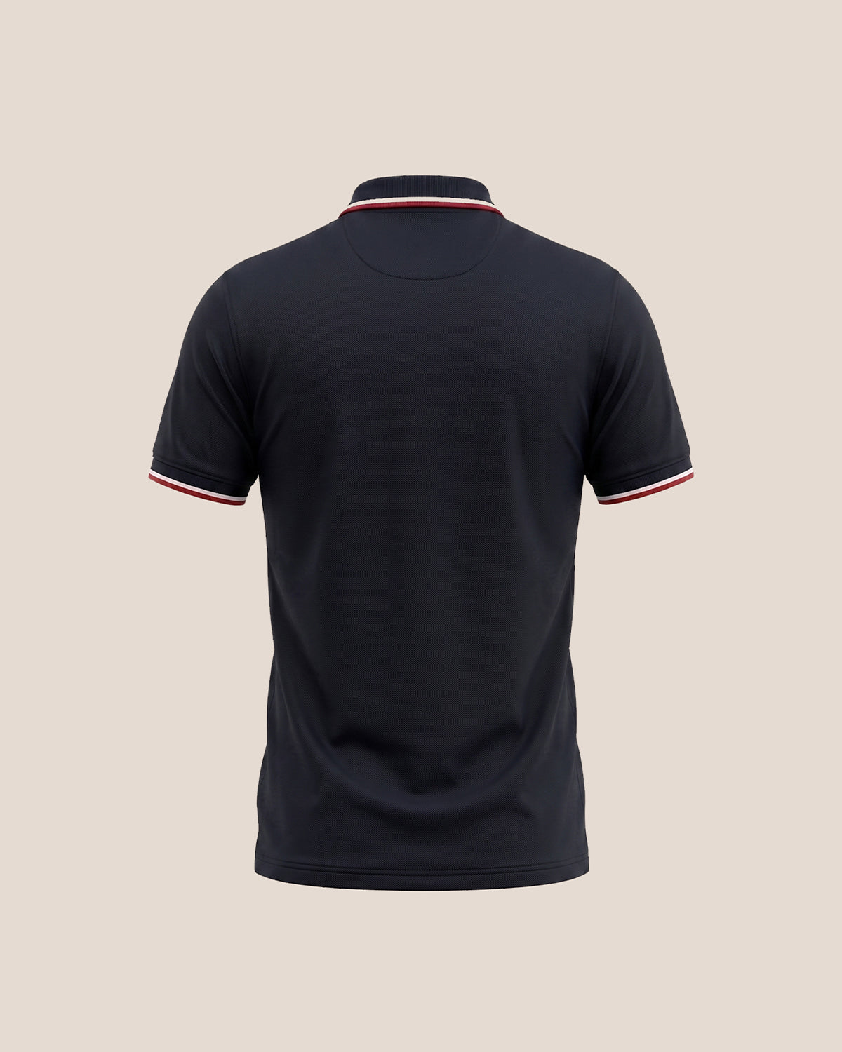 Ebony Black (Red/White Tipping) - Premium Soft Polo