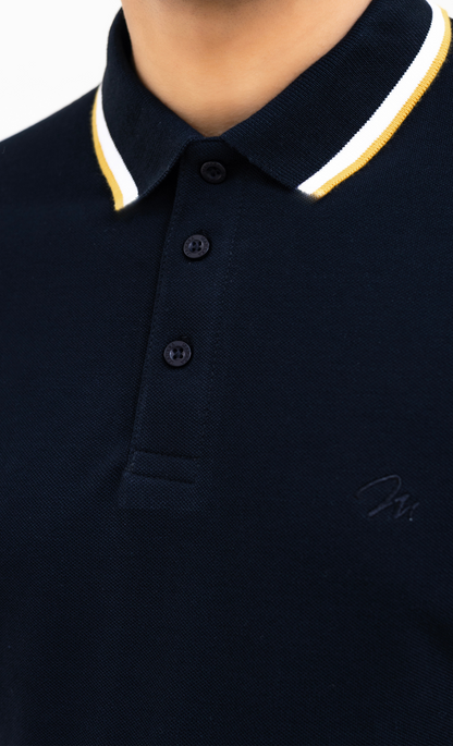 Ebony Black (Yellow/White Tipping) - Premium Soft Polo