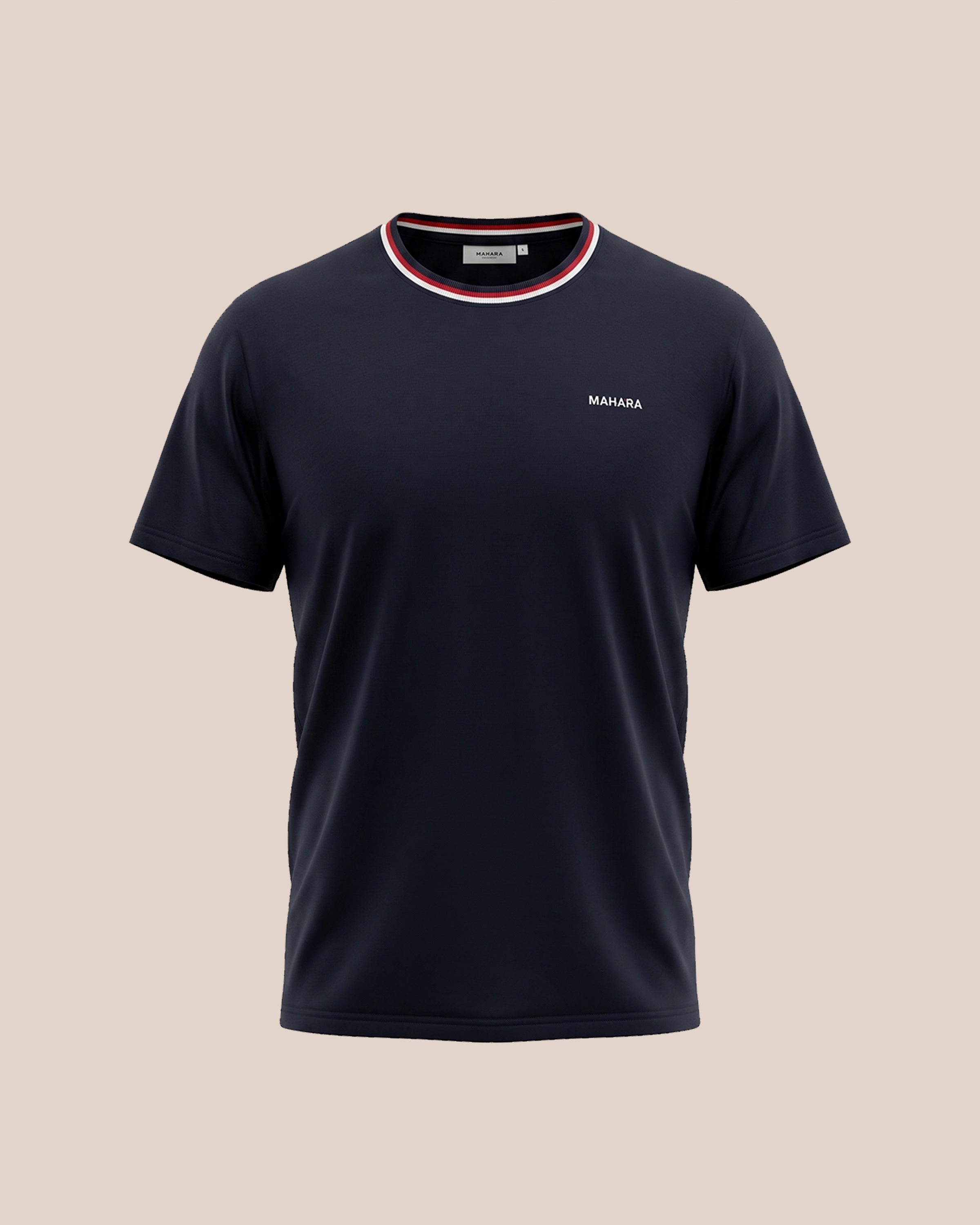 Ebony Black (Red/White Crew) - Premium Soft T-Shirt