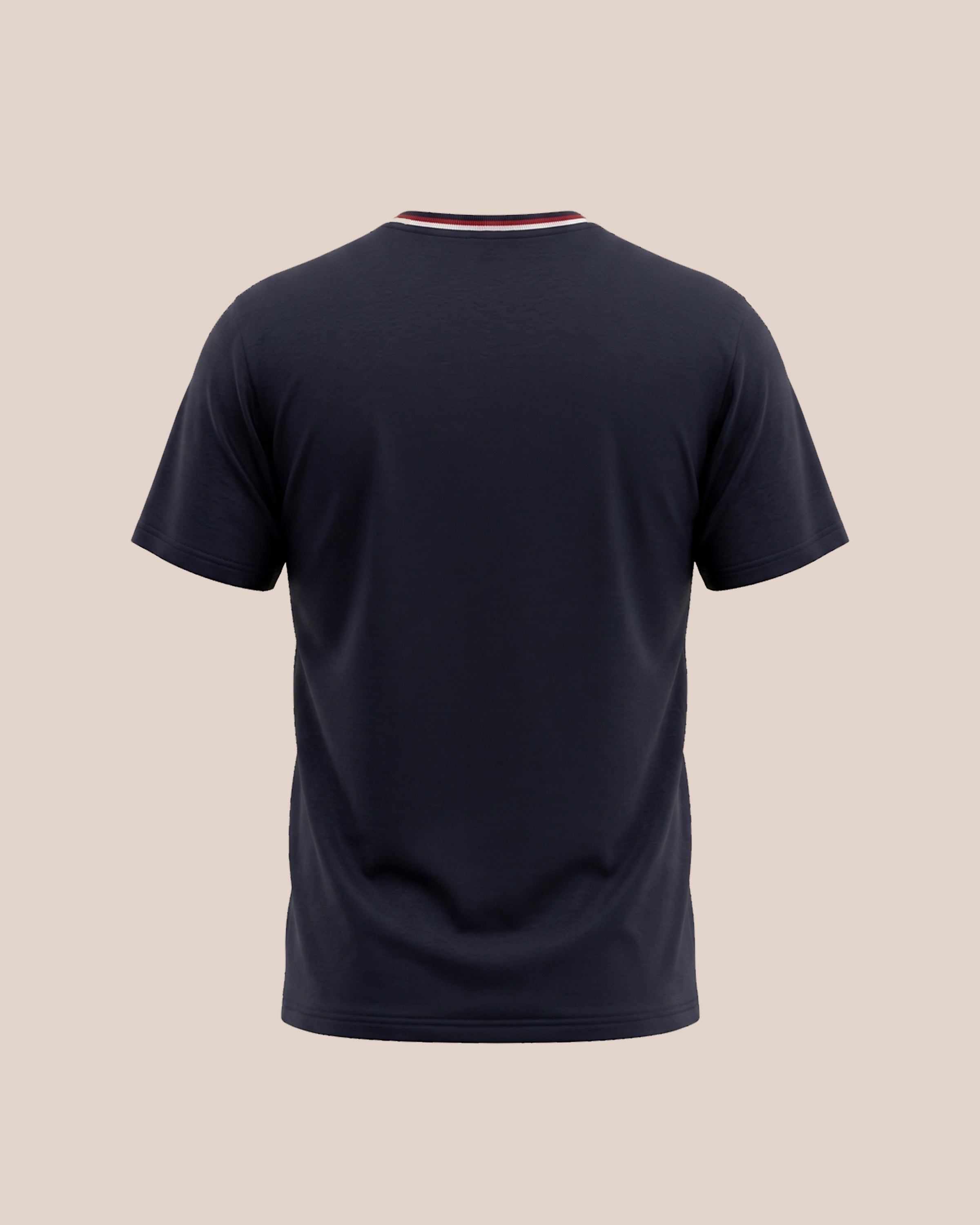 Ebony Black (Red/White Crew) - Premium Soft T-Shirt
