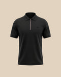 Jet Black Zipper - High Performance Polo