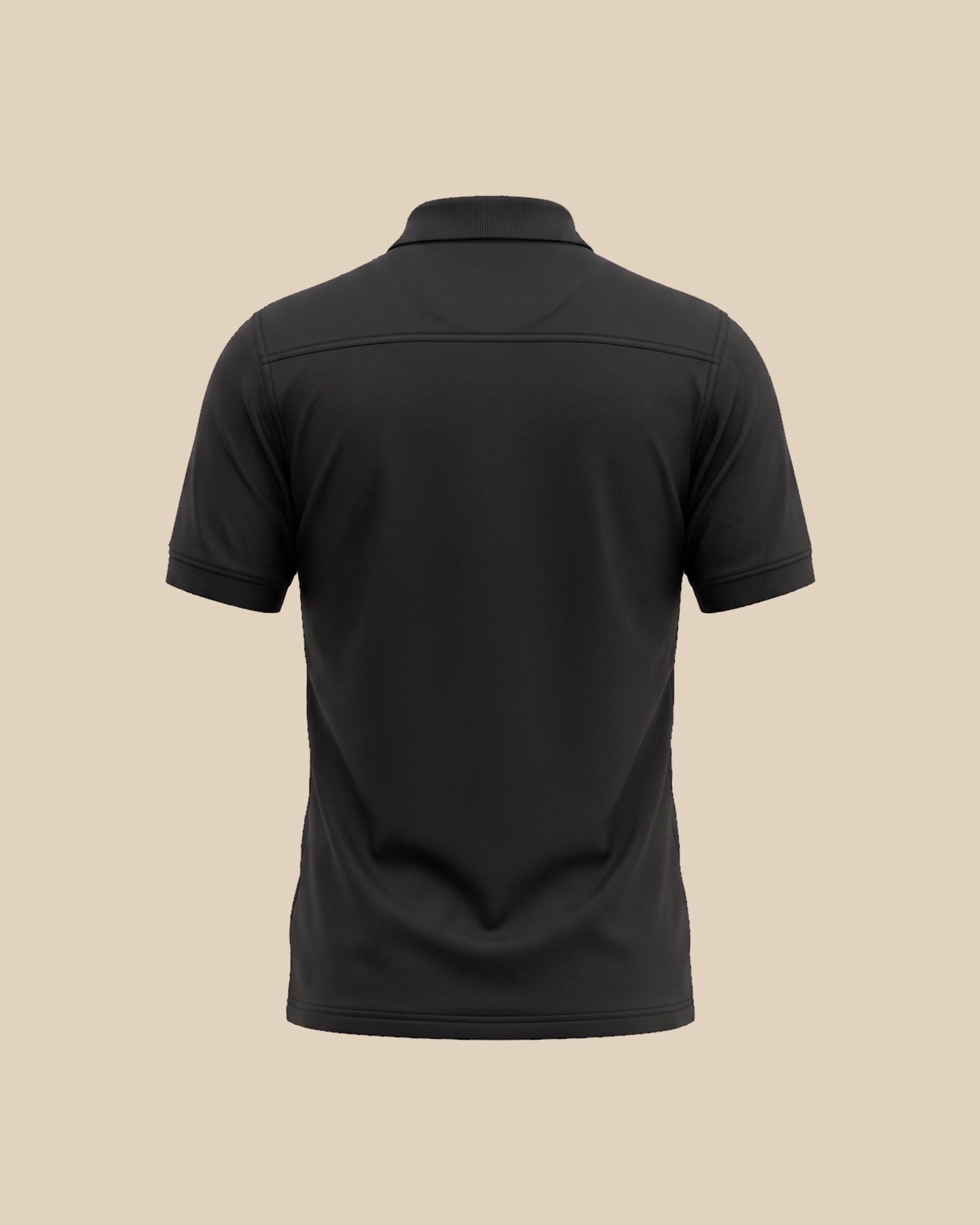Jet Black Zipper - High Performance Polo
