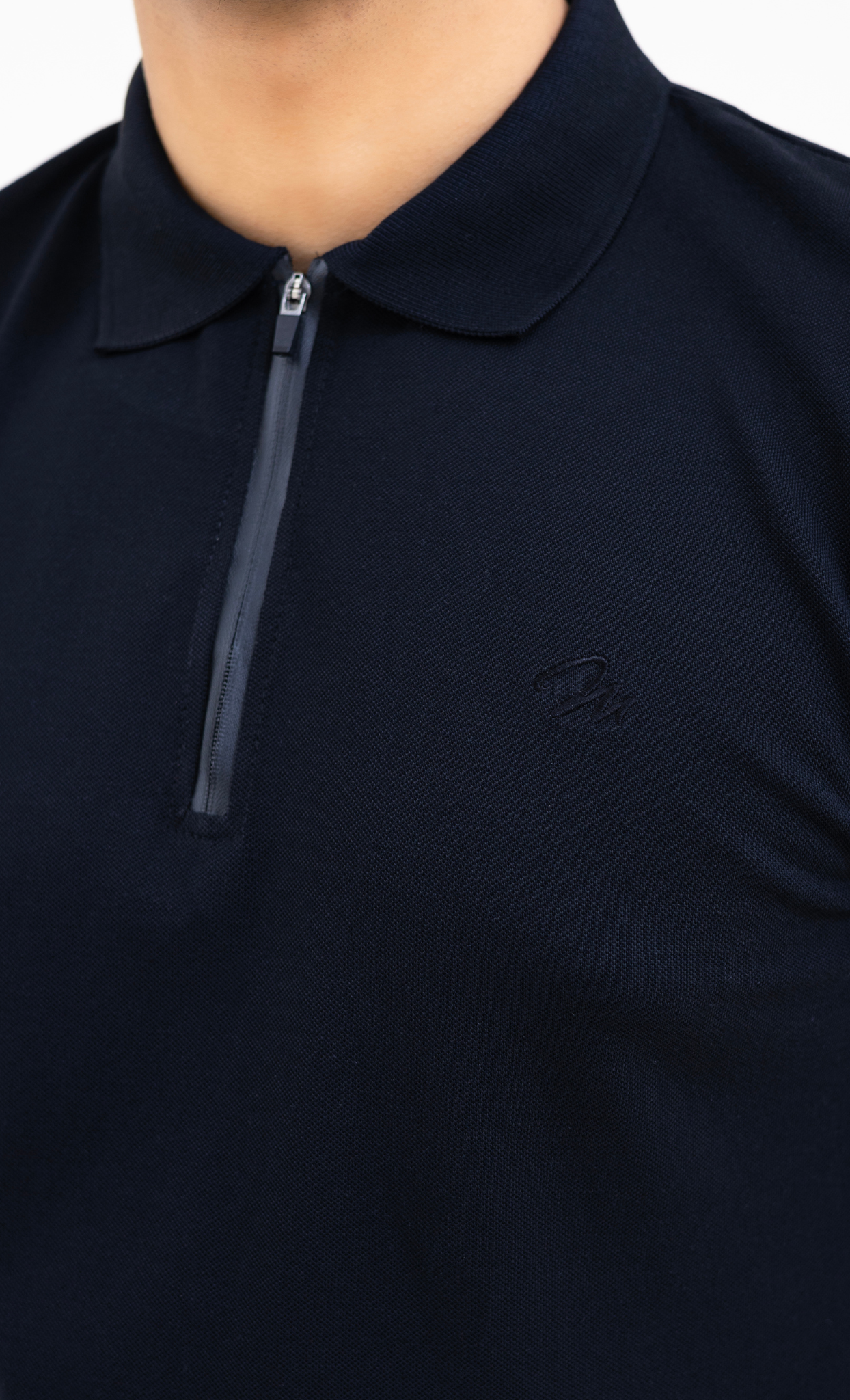 Jet Black Zipper - High Performance Polo