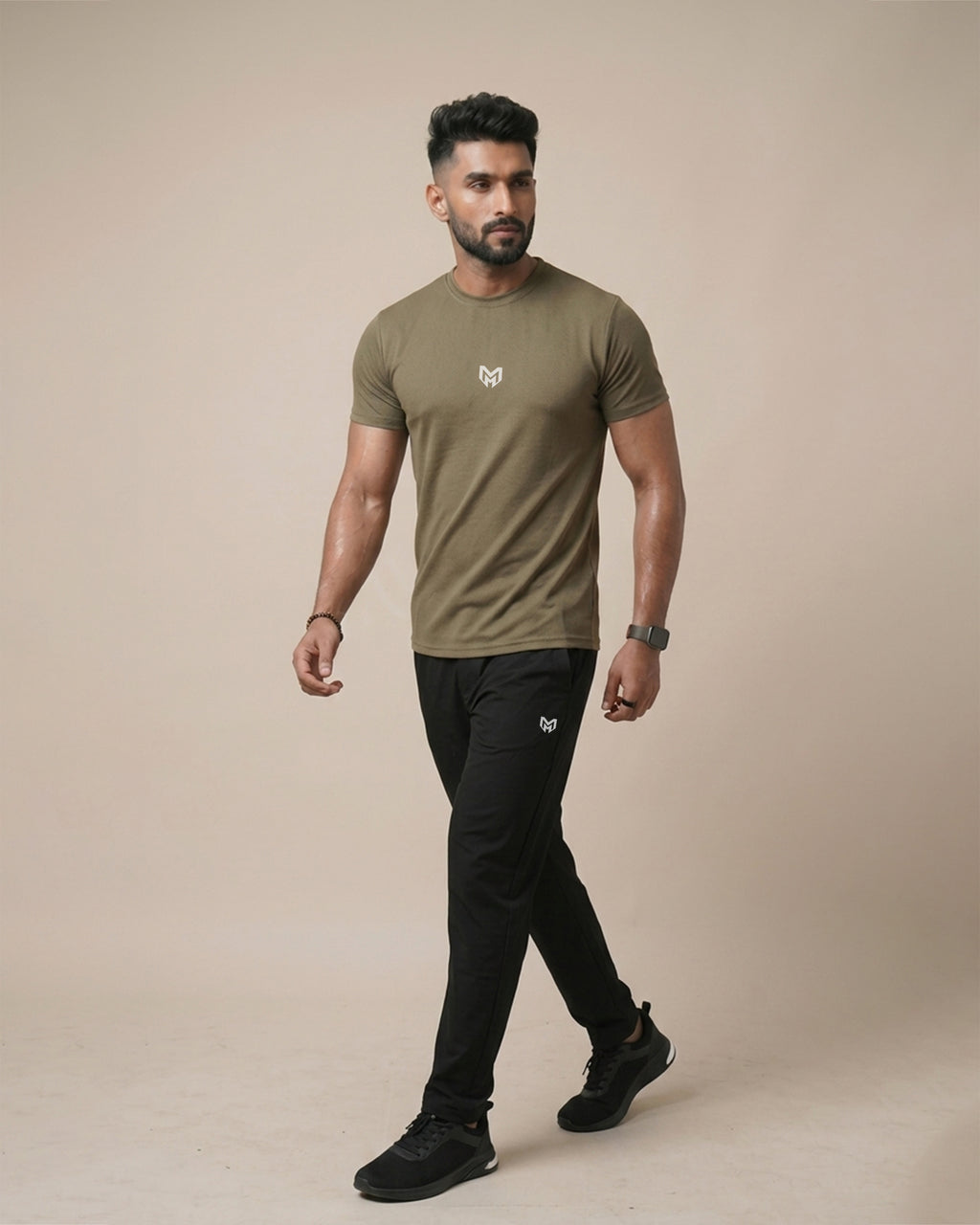 Khaki - Super Mesh Stretchable Tee Shirts