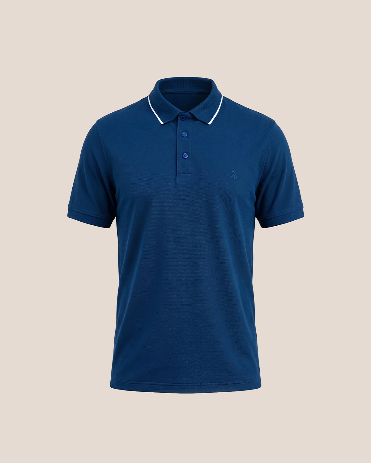 Navy (White Tipping) - Premium Soft Polo
