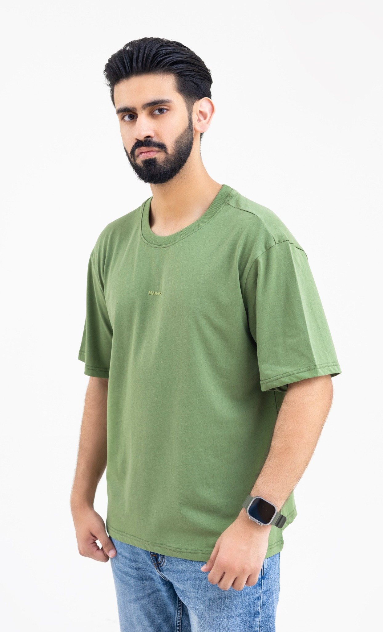 Olive Green (Drop Shoulder) - Premium Soft T-Shirt