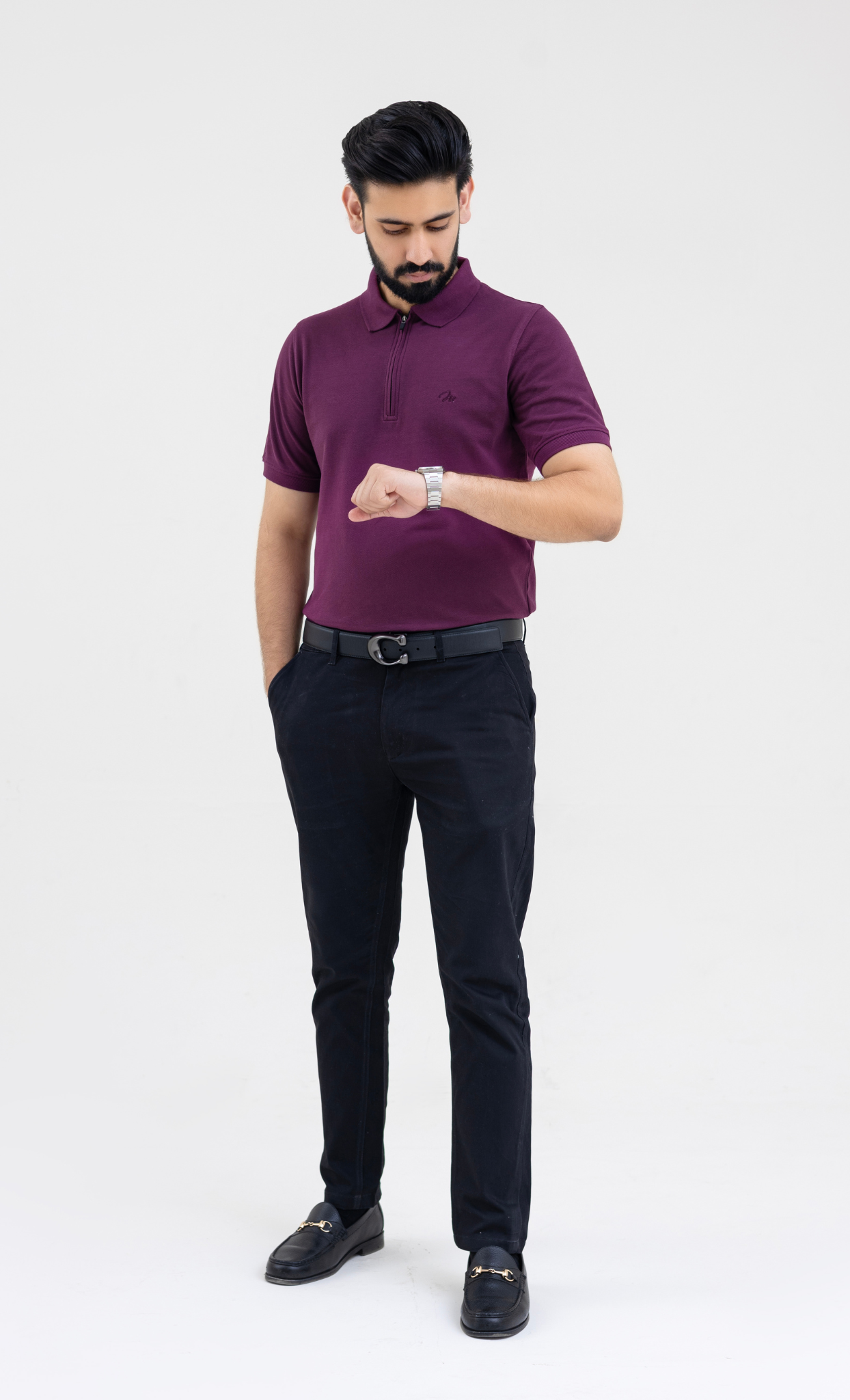Plum Zipper - Premium Soft Polo