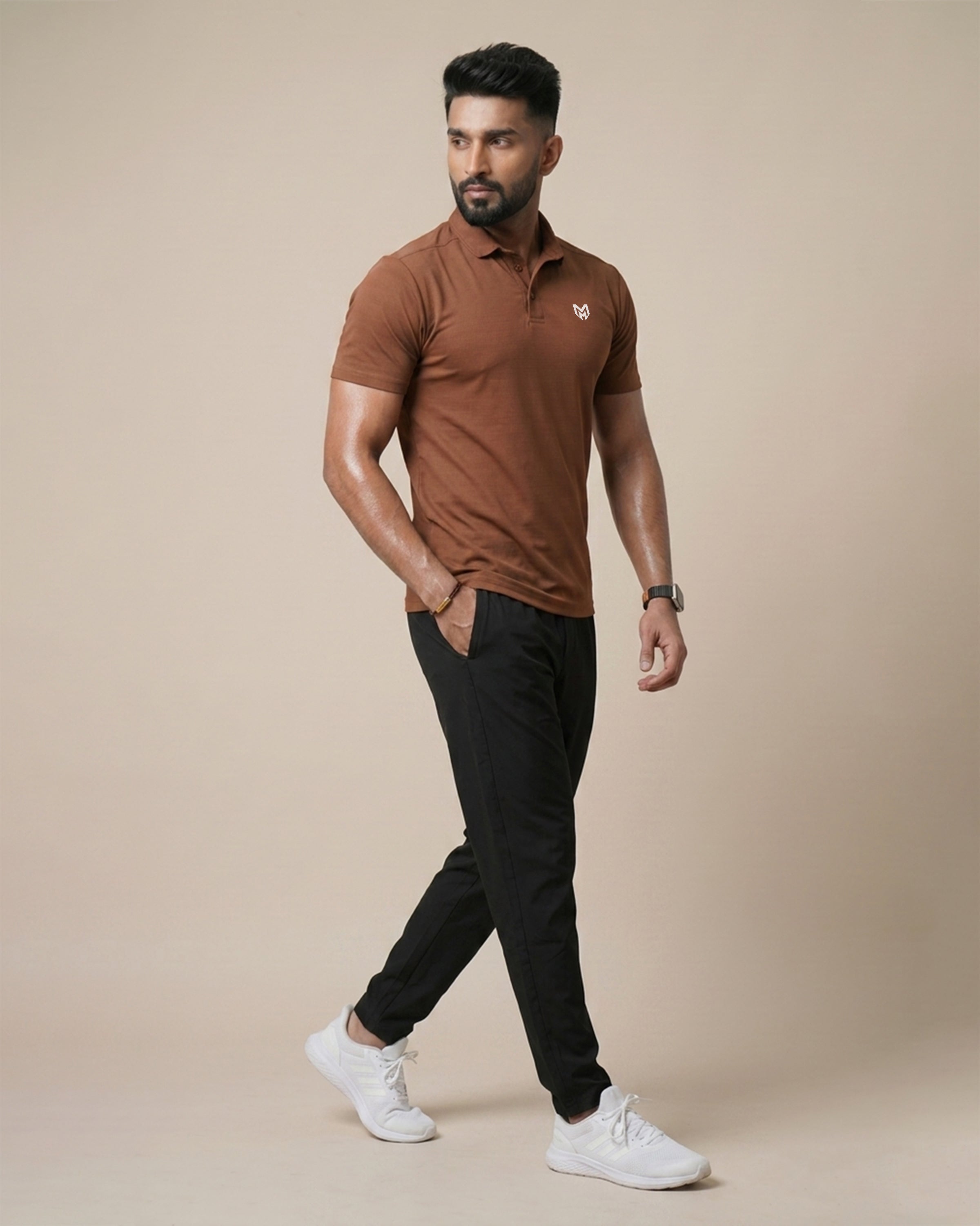 Rust - Dot Mesh Polo