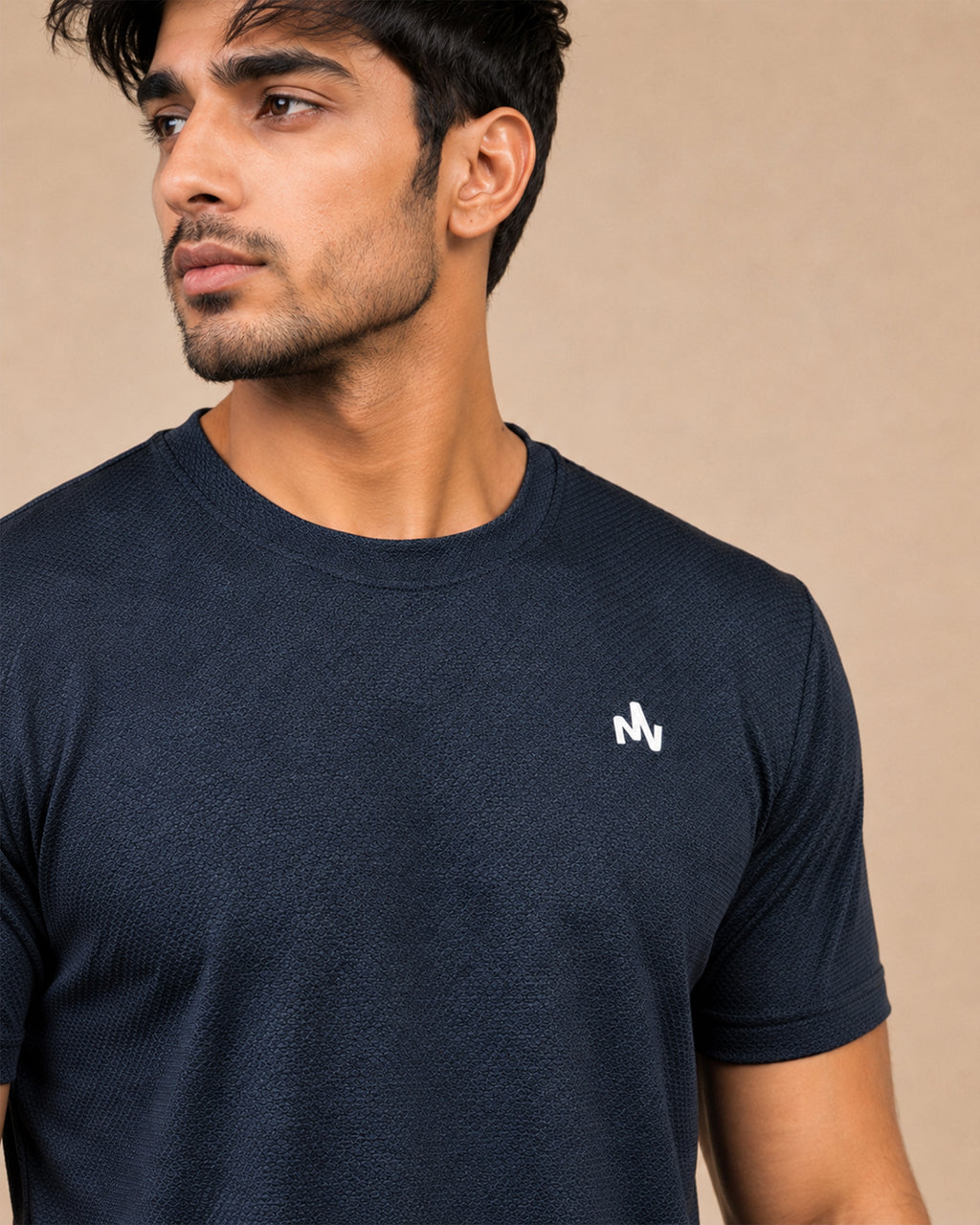 Dark Blue Heather - Stretchable Tee Shirt